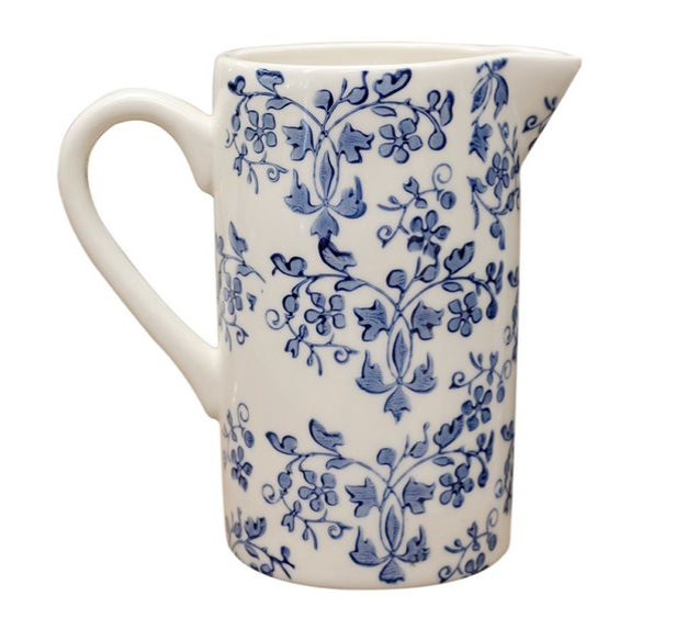 Florentine Bleu Handpainted Jug - Blue