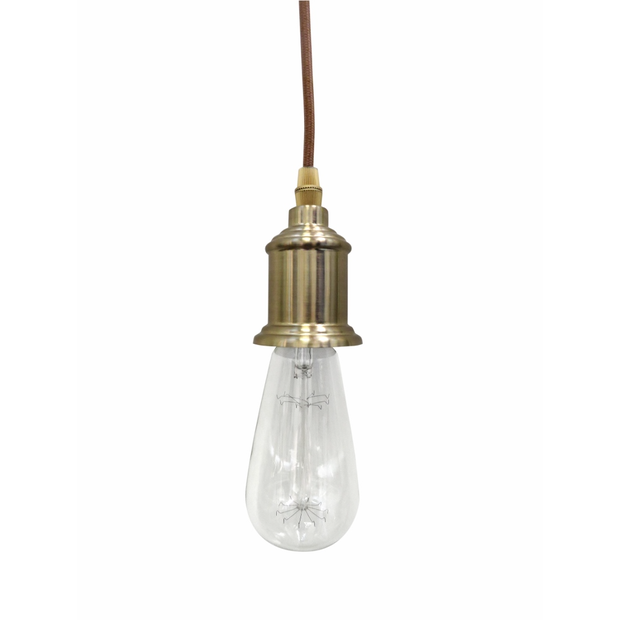 Industrial Brass Single Light Fitting