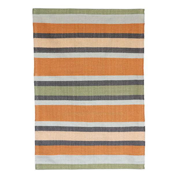 Orange/Green Multi Stripe Rug