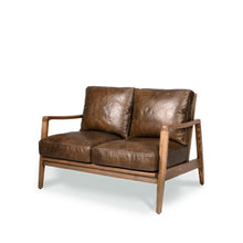 Reid 2 Seater Leather Sofa - Brown