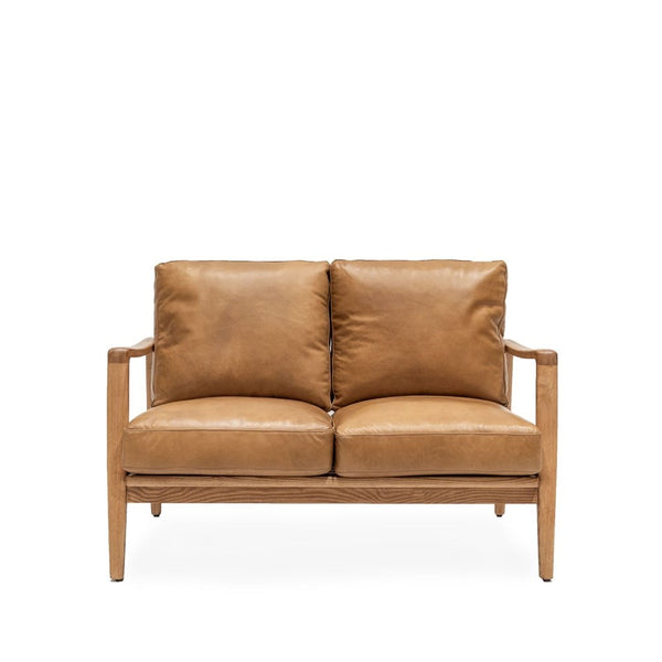 Reid 2 Seater Leather Sofa - Tan