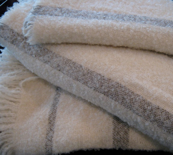 Brushed Wool and Mohair Glacier Throw
