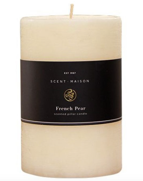 Pillar Candle White French Pear