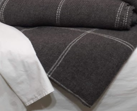 Brushed Wool Throw - Light Grey