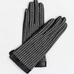 Glove black tweed