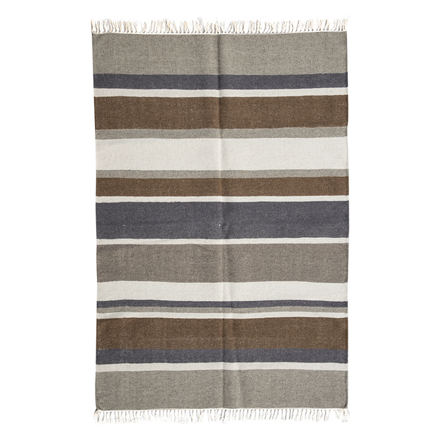 Earthy Stripes Wool/Cotton Rug
