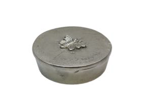 Pack 3 Round Silver Box with Bee Design