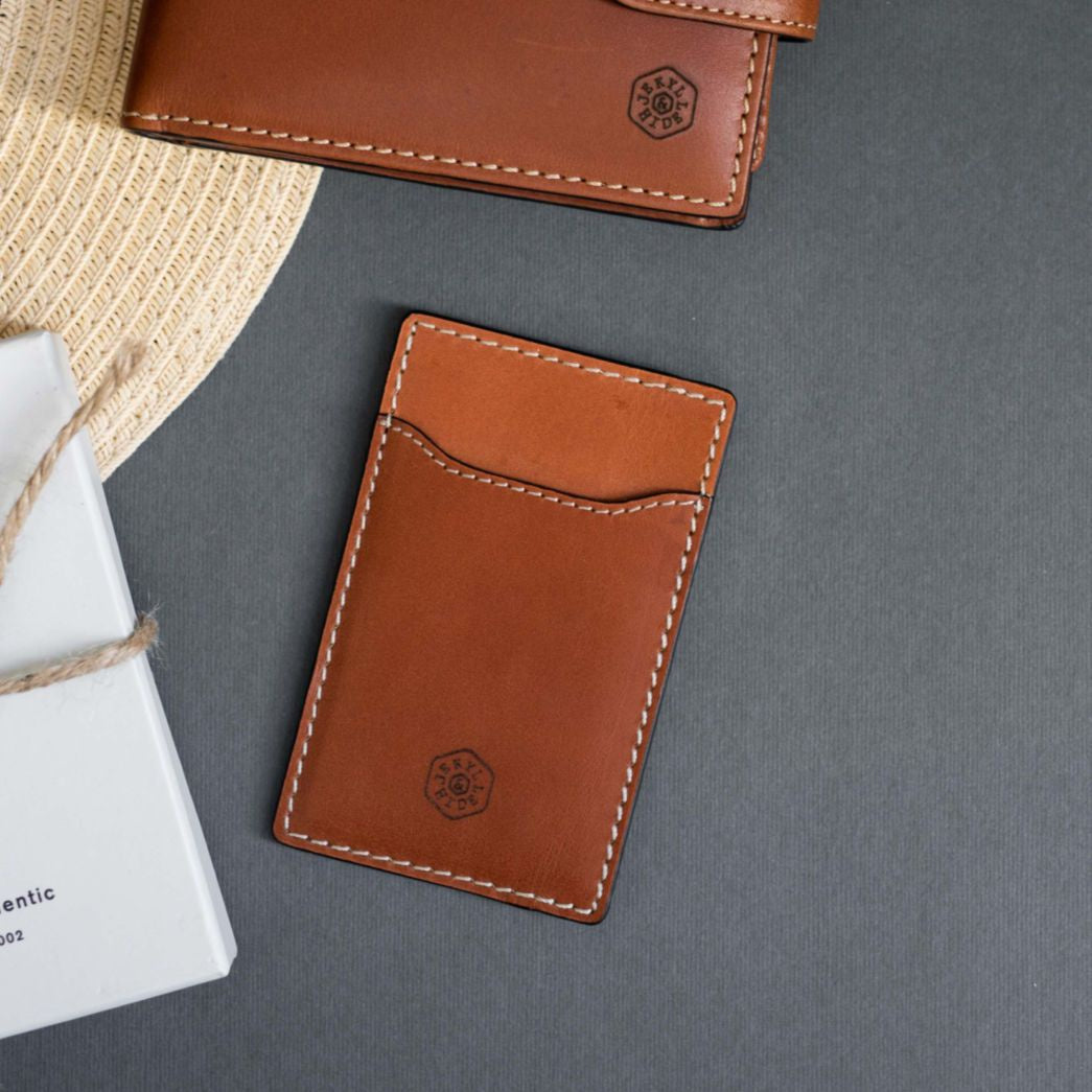 Slim Upright Card Holder - Tan