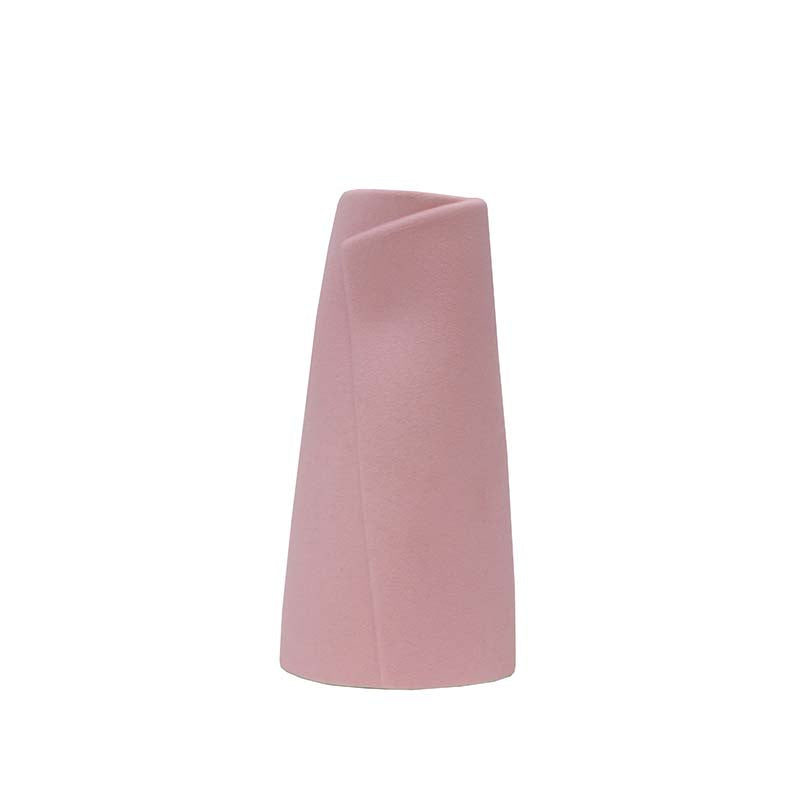 Ceramic Paper Wrap Vase - Pink