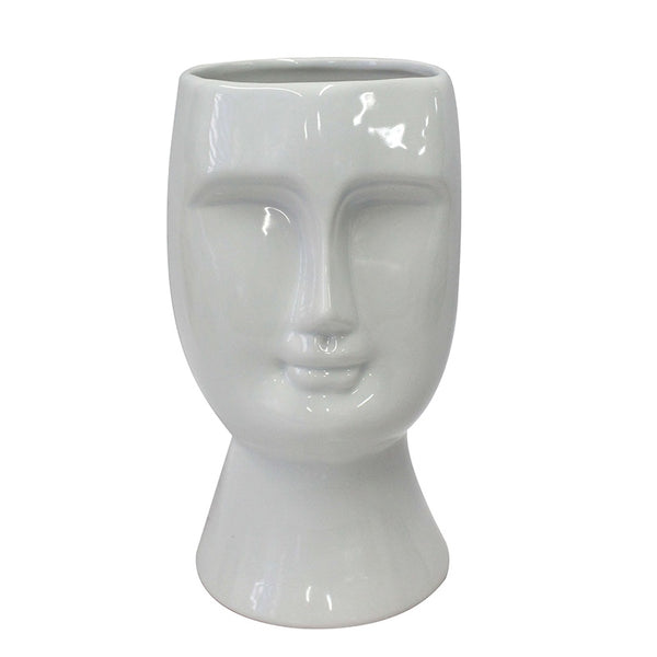 Angelo Ceramic Face Vase - White - Medium