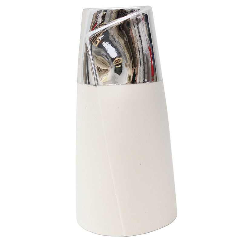 Ceramic Dipped Vase - Silver