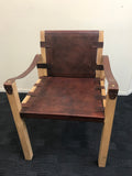 Tan Leather Throne Chair