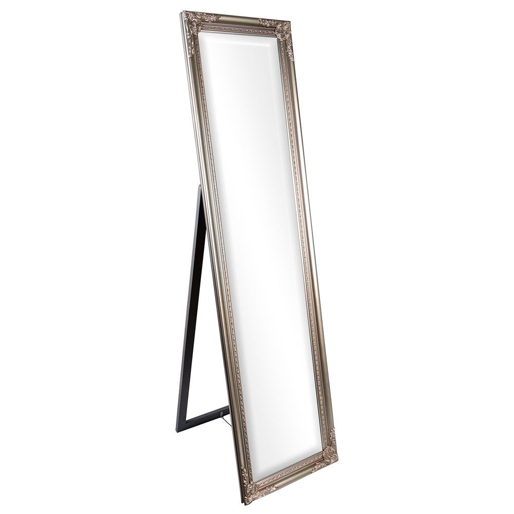 Ornate Cheval Mirror - Silver