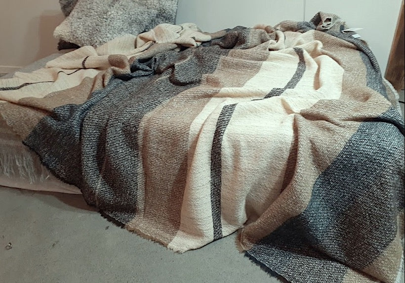 Beige Grey Brown Blanket