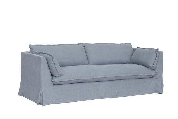 3 Seater Sofa Grey Linen