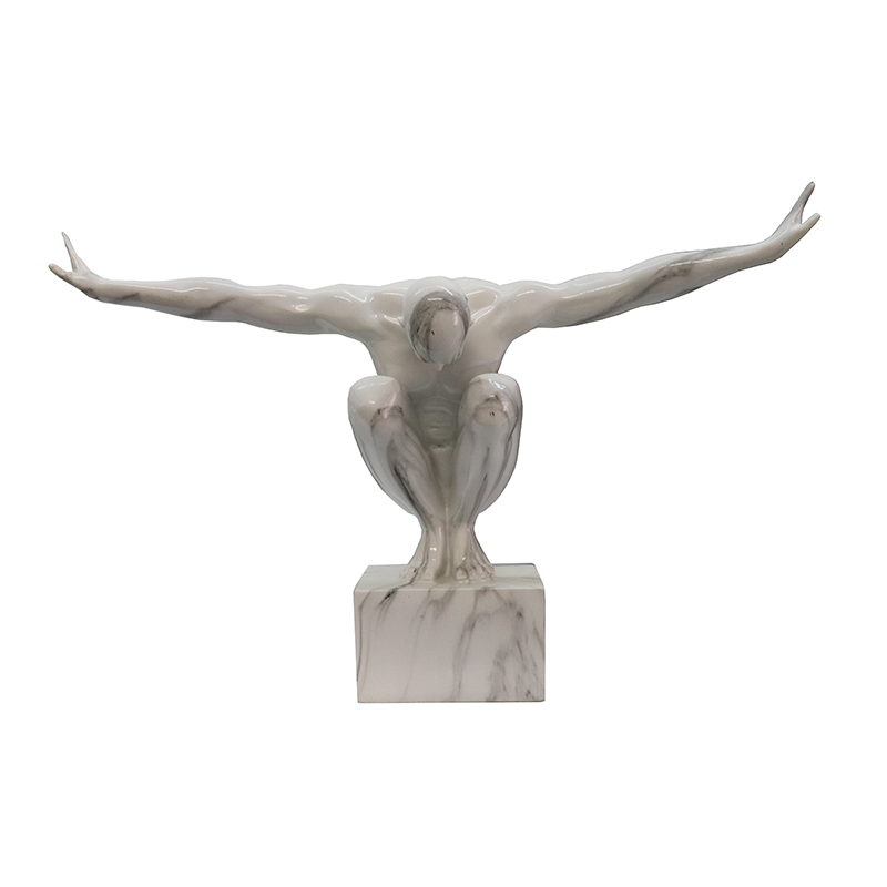 Crouching Man - Marble Finish