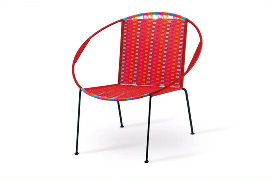 Woven Lounge Chair - Red