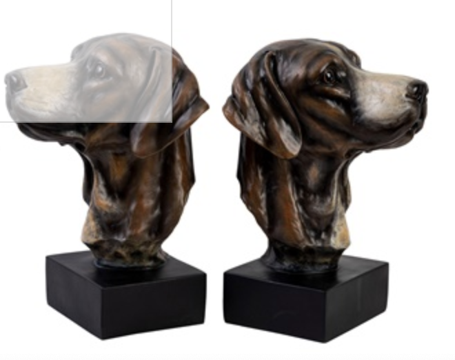 Dog Head Bookends