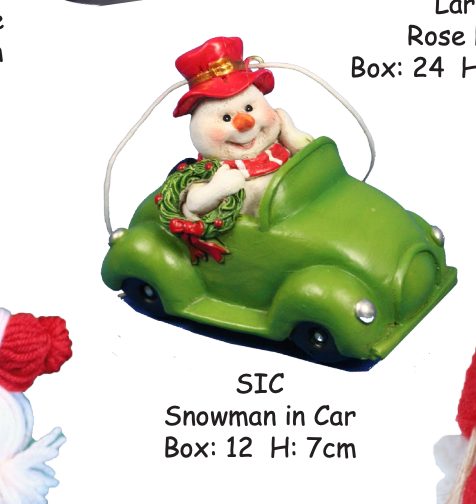 Snowman in Car hanging