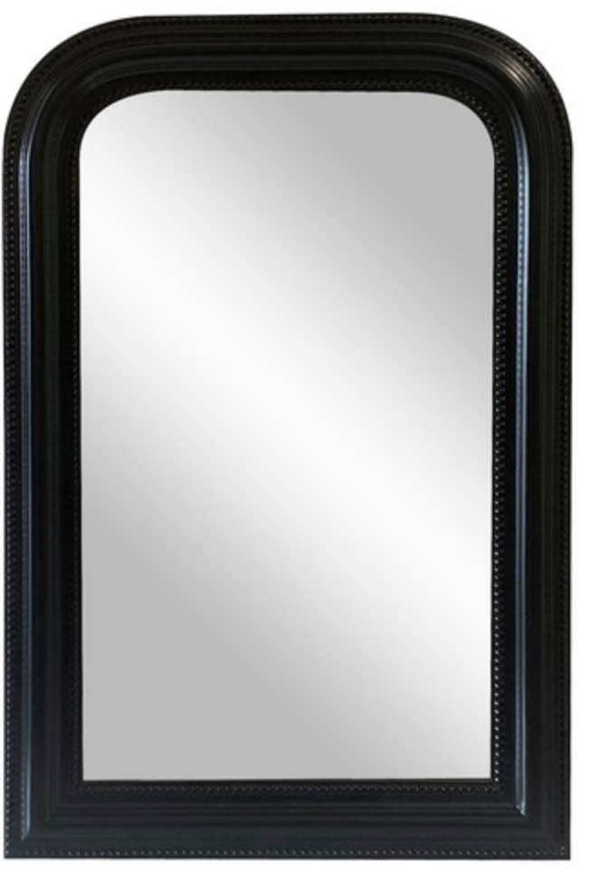 Beaded mirror small black