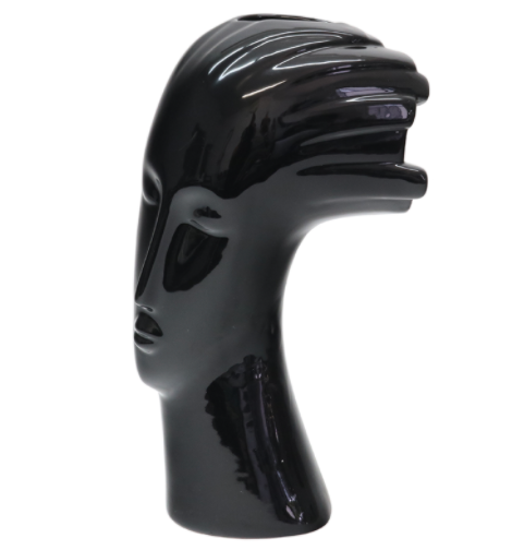 Face Vase Gloss Black