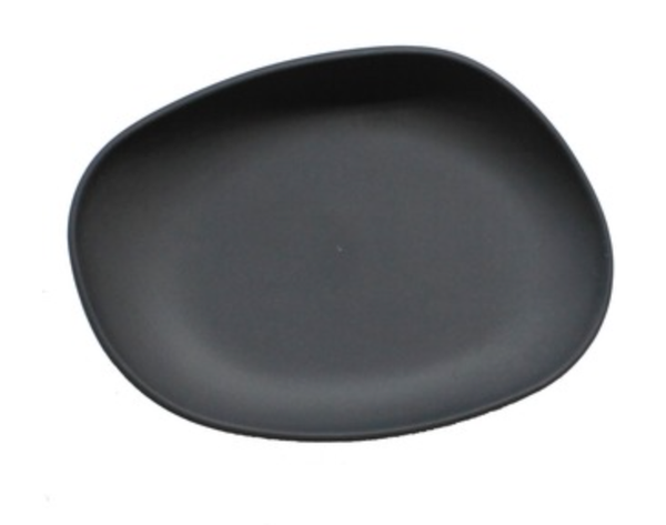 Yayoi Side Plate Black 14x11cm