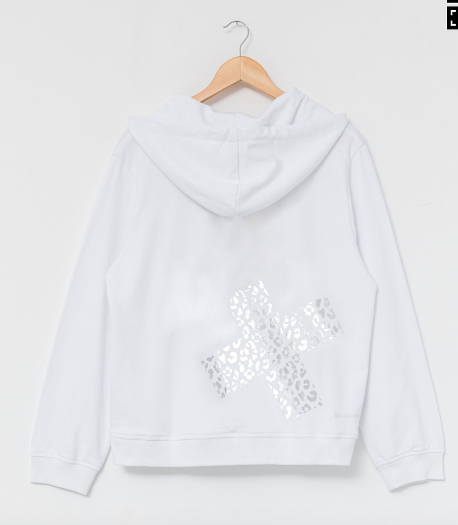 HOODIE 16 WHITE SILVER LEOPARD