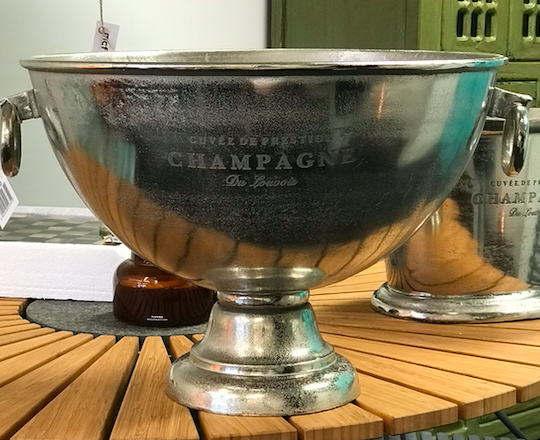 Engraved Large Round Champagne bowl