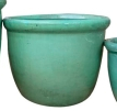 Round planter w/ green rim Medium