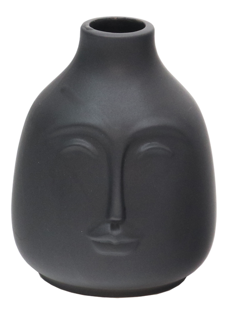 Bahari Face Vase Black