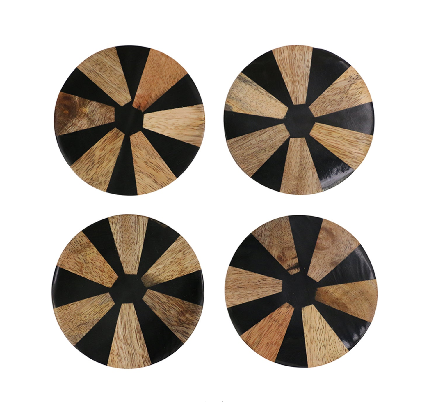 Soho Horn & Wood Coaster Set