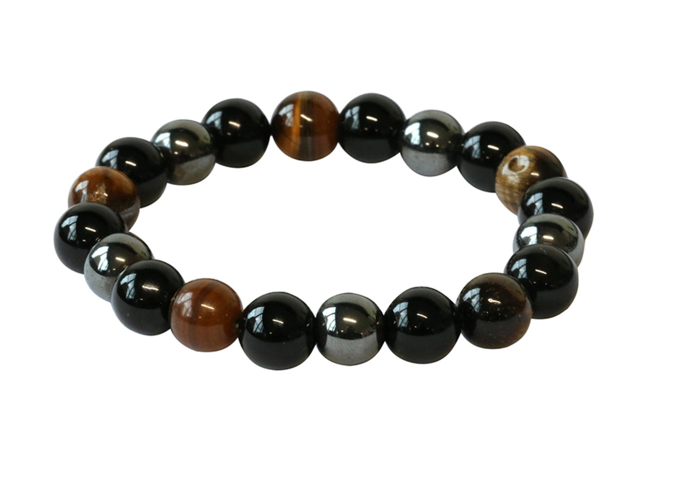 Tiger Eye, Onyx & Hematite Bracelet