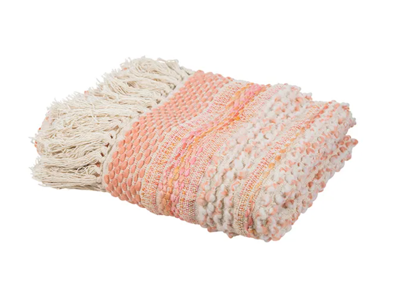 Bauble Cotton Throw Blush