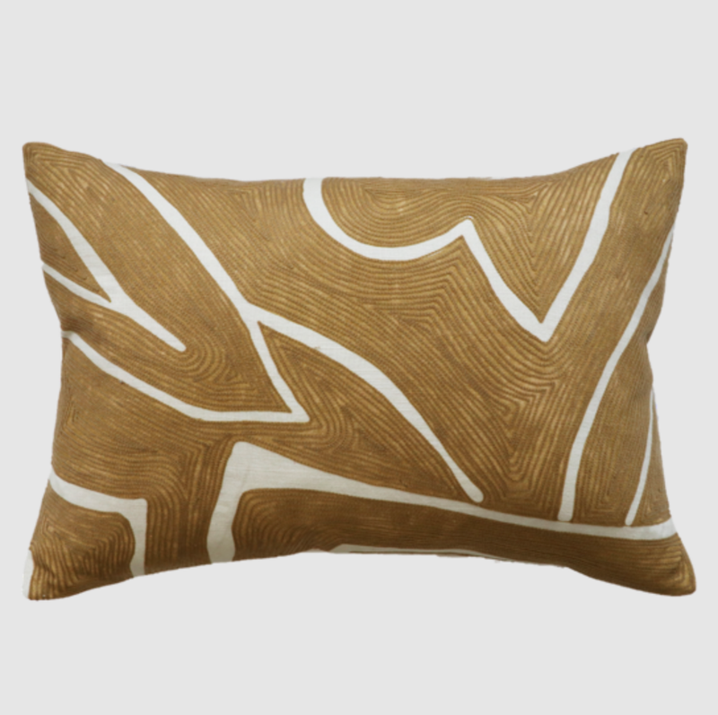 Adofo Cushion - Ochre & Ivory - 35x50