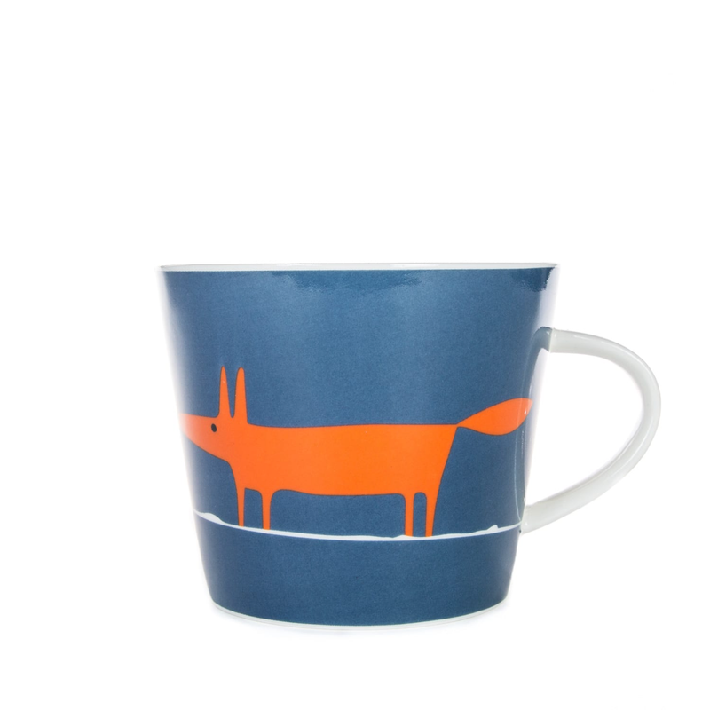 Mr Fox Mug - Denim & Orange