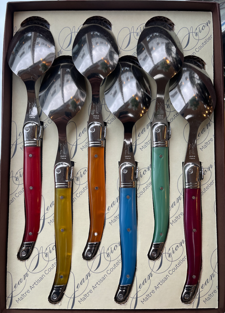 Laguiole Dessert Spoons - Multi Colour - Set of 6