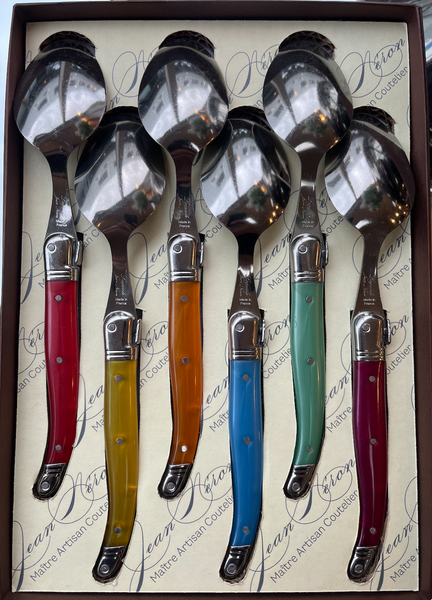 Laguiole Dessert Spoons - Multi Colour - Set of 6