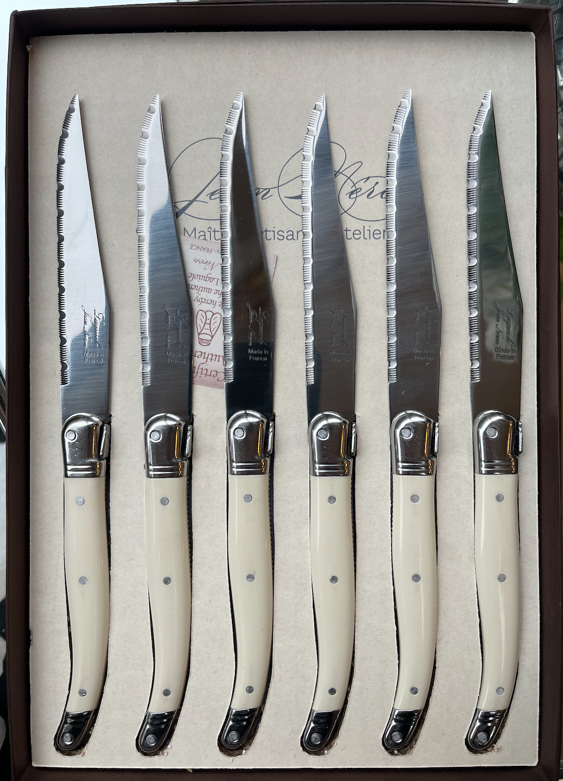 Laguiole Steak Knives - Ivory - Set of 6