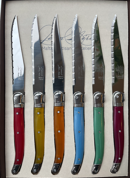 Laguiole Steak Knives - Multi Colour - Set of 6