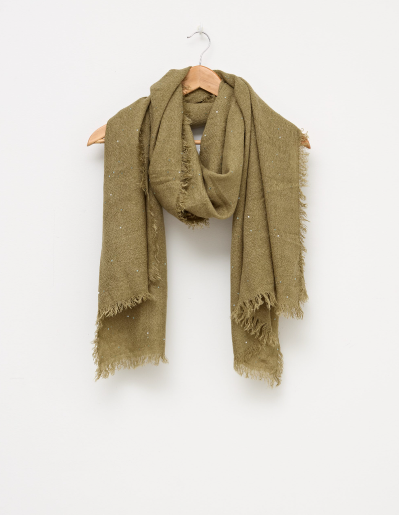 Sequin Scarf - Khaki