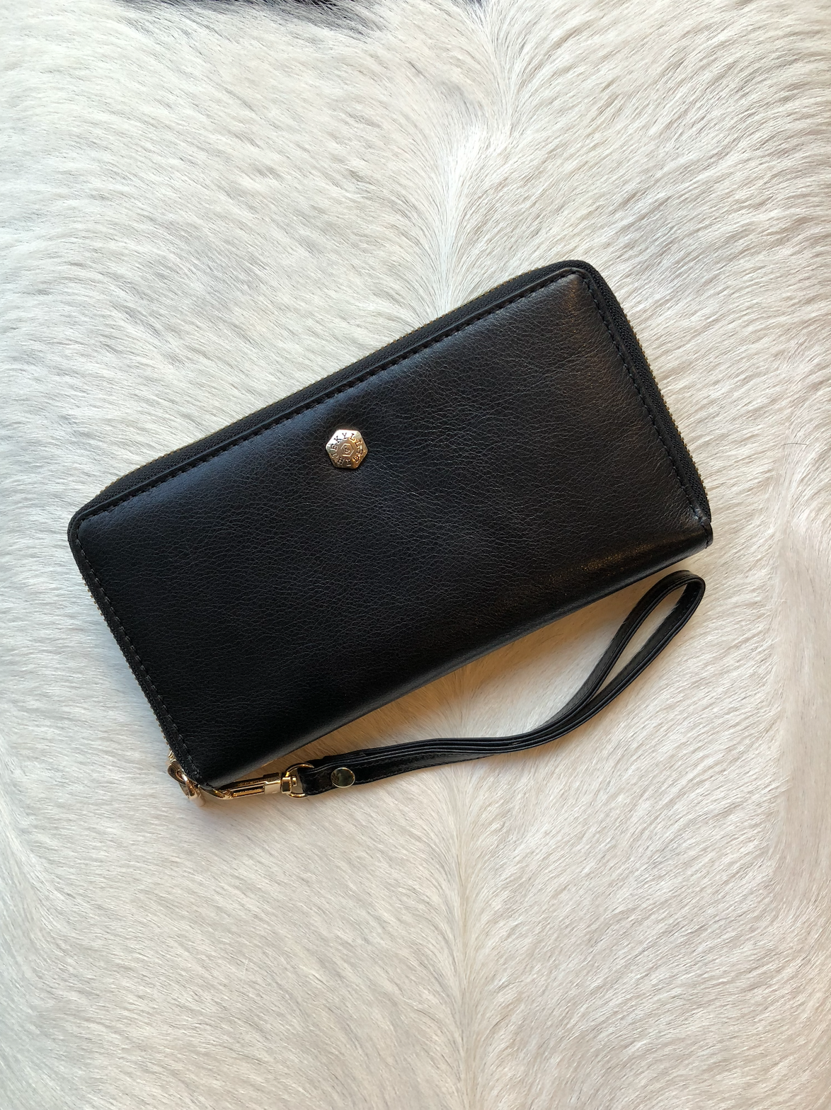 Double Zipper Wristlet Purse - Black