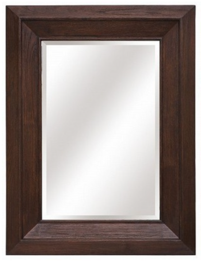 Solid Wood Bevelled Mirror - Dark Oak - 110x150