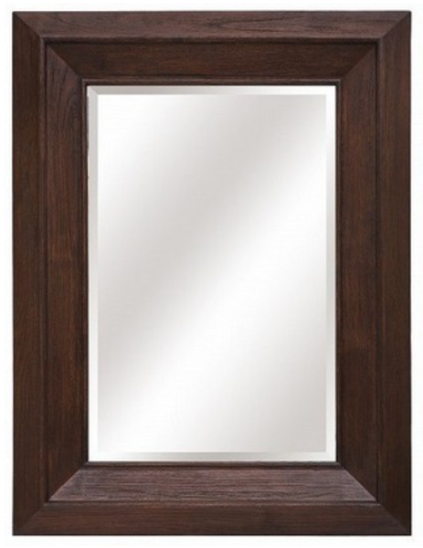 Solid Wood Bevelled Mirror - Dark Oak - 110x150