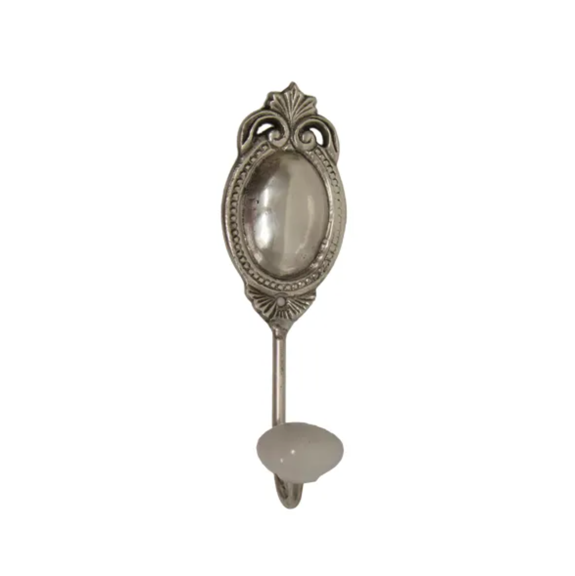 Oval Hook w/ Beading - Silver