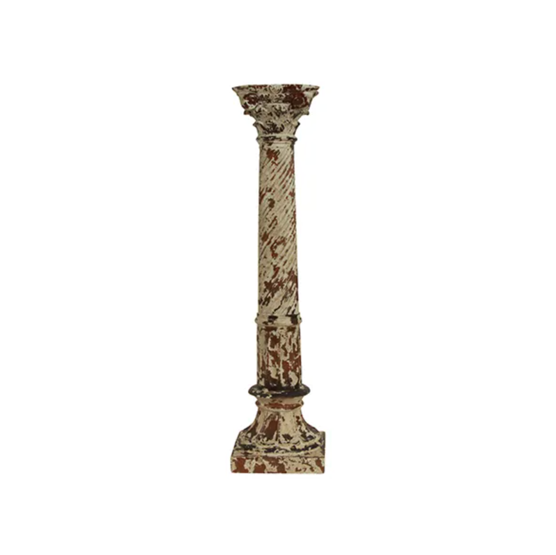 Column Candlestick - Rustic Cream