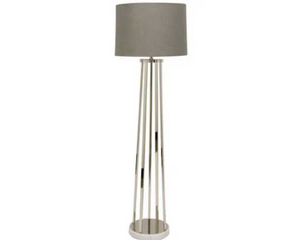 Veneta Floor Lamp - Nickel & Marble