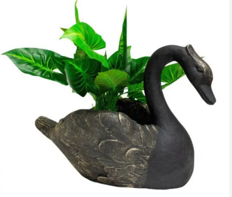 Clay Swan Planter