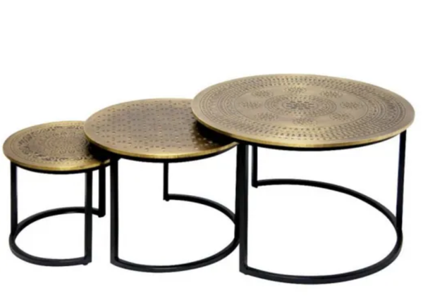 Bikshu Brass Coffee Table - 41cm D