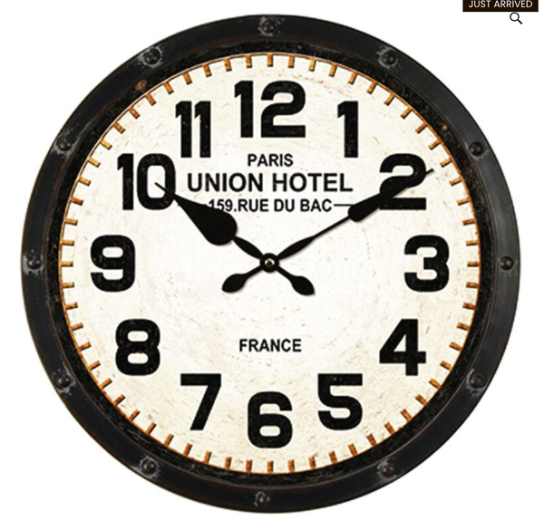 Union Hotel Iron Wall Clock