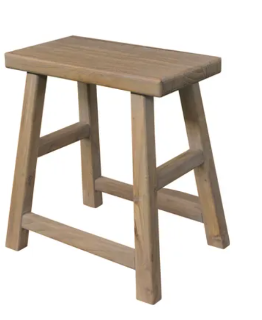 Coastal Aged Elm Rectangle Stool